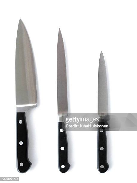quality kitchen knives - tafelmes stockfoto's en -beelden