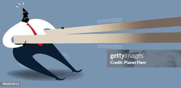 ilustrações de stock, clip art, desenhos animados e ícones de slingshot effect - taking the plunge