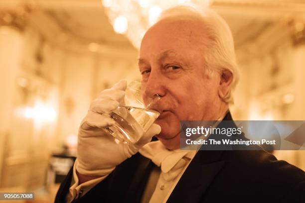 Timothy Thomas sips a glass of vodka at the Russian Ball in Washington, DC on January 13 .