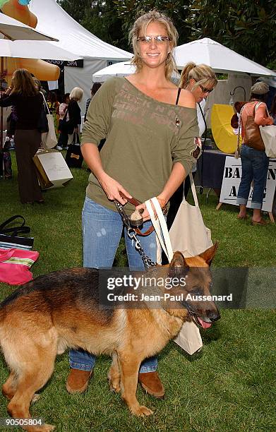 Rachel Hunter and her dog at Eloise