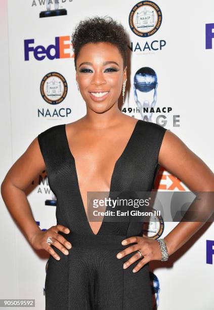Samira Wiley at the 49th NAACP Image Awards Non-Televised Awards Dinner at the Pasadena Conference Center on January 14, 2018 in Pasadena, California.