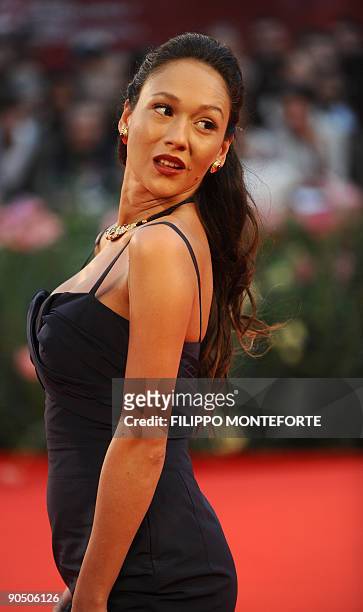 Italian actress Dajana Roncione arrives for the screening of "Il grande sogno" at the Venice film festival on September 9, 2009. "Il grande sogno" is...
