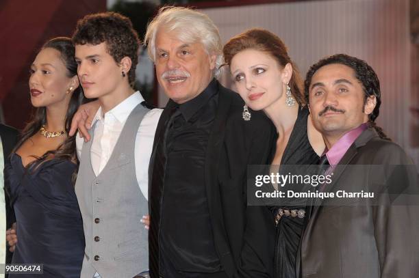 Dajana Roncione, Brenno Placido, director Michele Placido,actress Federica Vincenti and guest attend the "Il Grande Sogno" Premiere at the Sala...