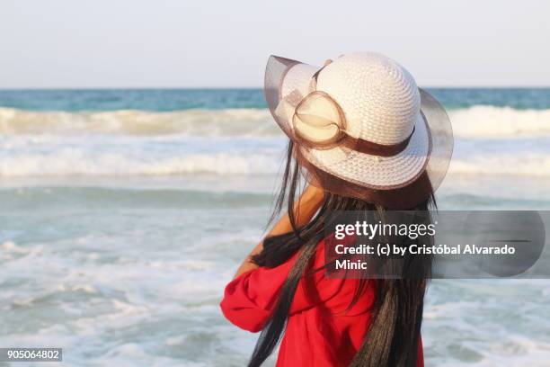 caribbean - young woman on the beach - sandy alvarado stock pictures, royalty-free photos & images