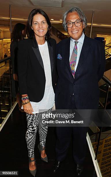 Lucy and David Tang attend the launch of Tom Parker Bowles' new book 'Full English', at Selfridges on September 9, 2009 in London, England.