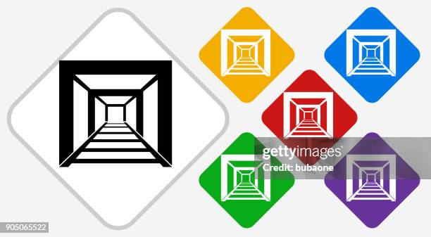 mining tunnel color diamond vector icon - underground mining stock illustrations