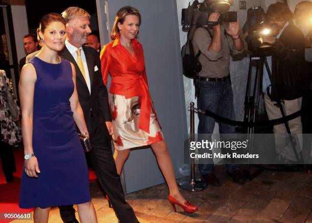 Princess Victoria of Sweden, Prince Philippe of Belgium and Princess Mathilde of Belgium visit the exhibition "This Is Our Earth Two - From Kyoto To...