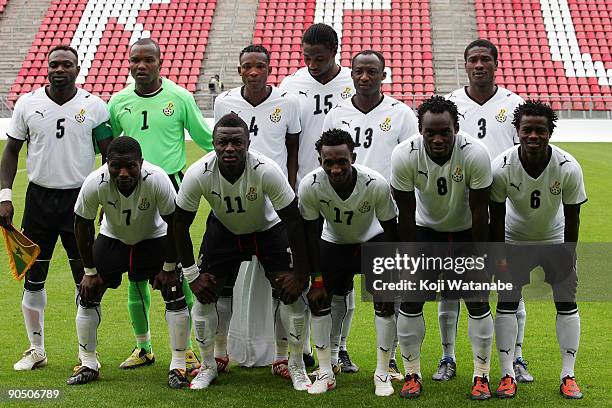 Ghana team pose before the start of the international friendly match between Ghana and Japan at Stadion Galgenwaard on September 9, 2009 in Utrecht,...