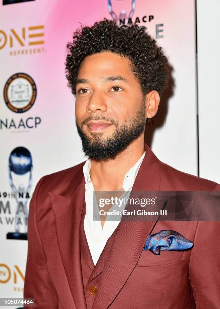 Jussie Smollett at the 49th NAACP Image Awards Non-Televised Awards Dinner at the Pasadena Conference Center on January 14, 2018 in Pasadena,...