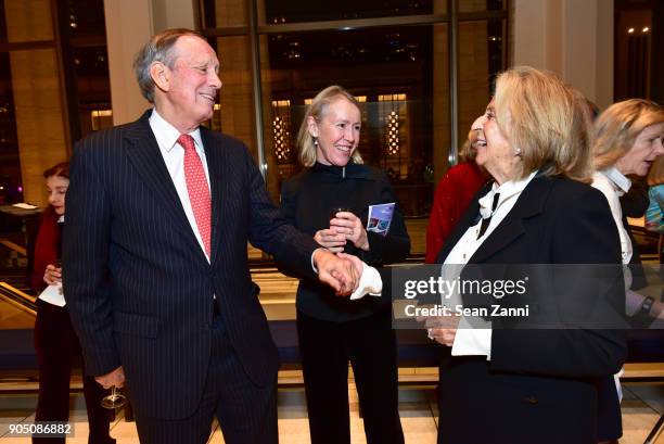 George Pataki, Libby Pataki and Daisy Soros attend Friends of Budapest Festival Orchestra Gala 2018 at David Geffen Hall on January 14, 2018 in New...