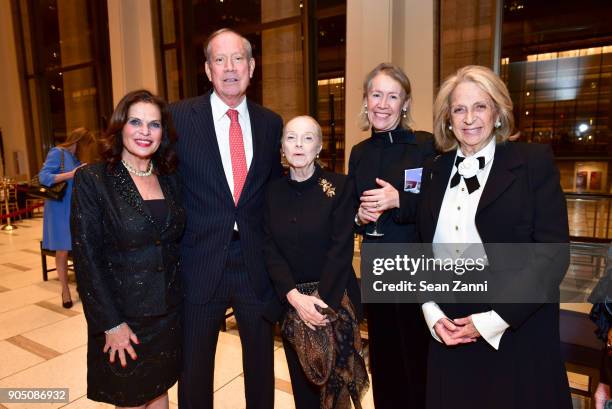 Sylvia Hemingway, George Pataki, Vera Blinken, Libby Pataki and Daisy Soros attend Friends of Budapest Festival Orchestra Gala 2018 at David Geffen...