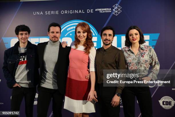 Alvaro Fontalba, Octavi Pujades, Cristina Castano, Canco Rodriguez and Adriana Torrebejano attend the 'Cuerpo De Elite' photocall at ME Reina...