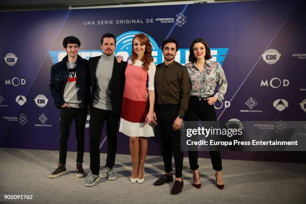 Alvaro Fontalba, Octavi Pujades, Cristina Castano, Canco Rodriguez and Adriana Torrebejano attend the 'Cuerpo De Elite' photocall at ME Reina...