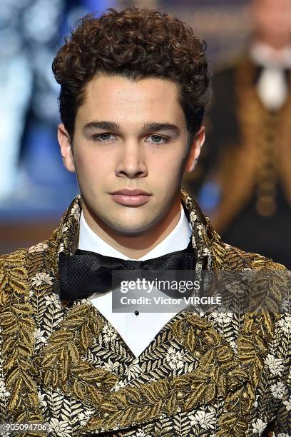 Austin Mahone walks the runway at the Dolce & Gabbana show during Milan Men's Fashion Week Fall/Winter 2018/19 on January 13, 2018 in Milan, Italy.