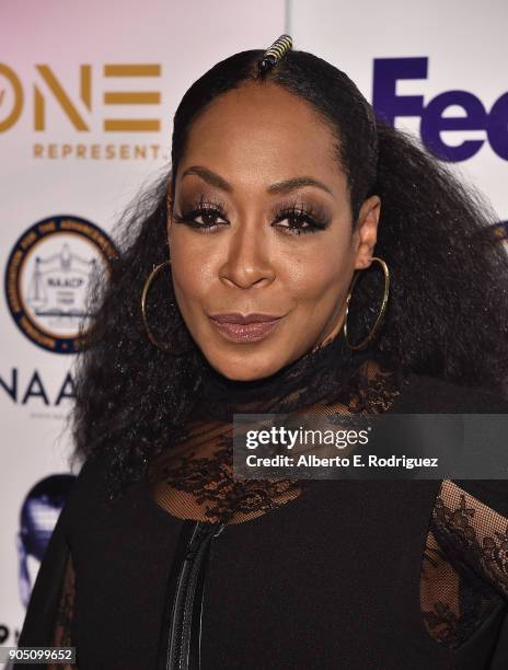 Actress Tichina Arnold attends the 49th NAACP Image Awards Non-Televised Award Show at The Pasadena Civic Auditorium on January 14, 2018 in Pasadena,...