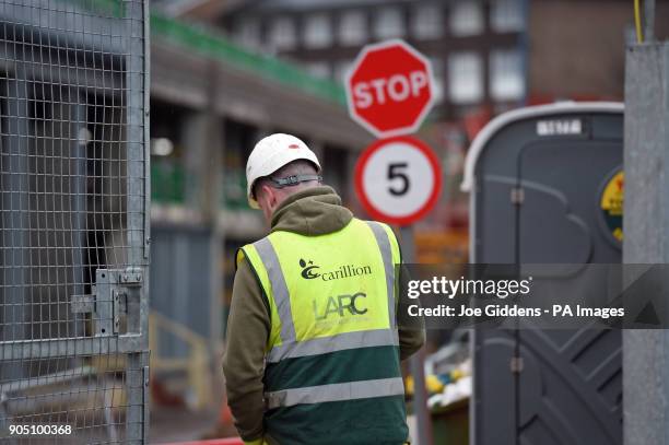 Carillion worker at Midland Metropolitan Hospital in Smethwick where construction work is being carried out by the firm, as the Government said all...