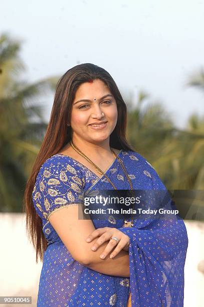 Khushboo, actress at her residence in Chennai, Tamil Nadu, India