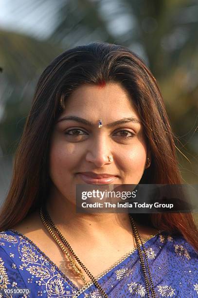 Khushboo, actress at her residence in Chennai, Tamil Nadu, India