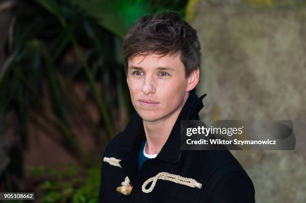 Eddie Redmayne arrives for the world film premiere of "Early Man" at the BFI Imax cinema in the South Bank district of London. January 14, 2018 in...