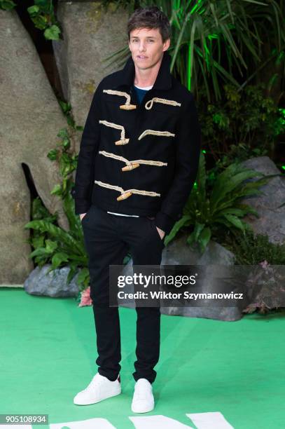 Eddie Redmayne arrives for the world film premiere of "Early Man" at the BFI Imax cinema in the South Bank district of London. January 14, 2018 in...