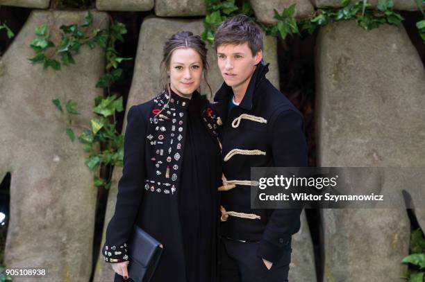 Eddie Redmayne and Hannah Bagshawe arrive for the world film premiere of "Early Man" at the BFI Imax cinema in the South Bank district of London....