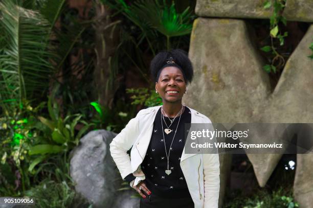 Floella Benjamin arrives for the world film premiere of "Early Man" at the BFI Imax cinema in the South Bank district of London. January 14, 2018 in...