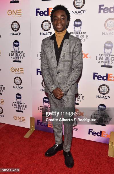 Actor Caleb McLaughlin attends the 49th NAACP Image Awards Non-Televised Award Show at The Pasadena Civic Auditorium on January 14, 2018 in Pasadena,...