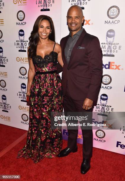 Actress Salli Richardson-Whitfield and Producer Dondre Whitfield attend the 49th NAACP Image Awards Non-Televised Award Show at The Pasadena Civic...