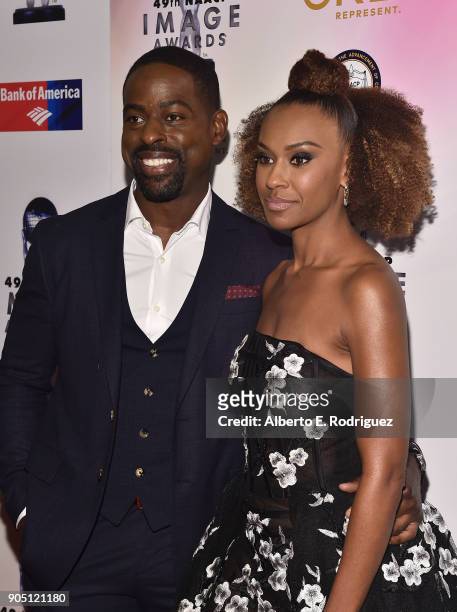 Actor Sterling K. Brown Ryan Michelle Bathe attend the 49th NAACP Image Awards Non-Televised Award Show at The Pasadena Civic Auditorium on January...