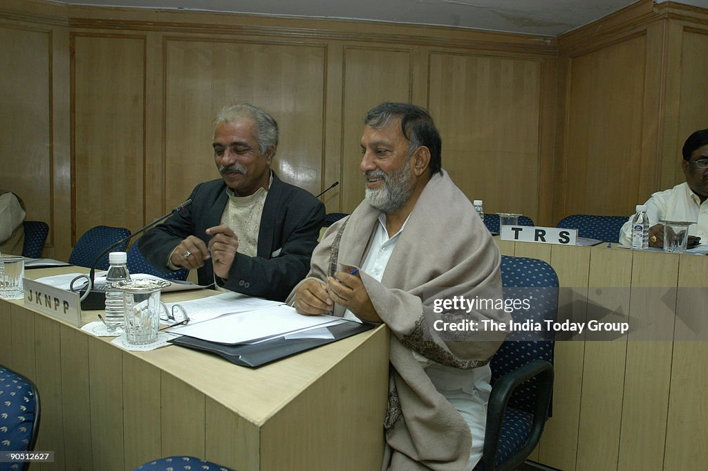 Bhim Singh, Jammu and Kashmir National Panthers Party Chairman and member of Legislative Assembly with All party Members at the meeting with Chief Election Commissioner in New Delhi, India