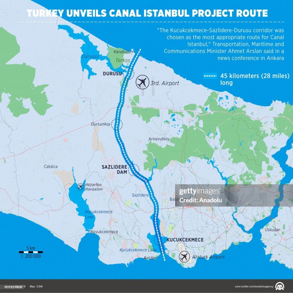 Turkey Unveils Canal Istanbul Project Route