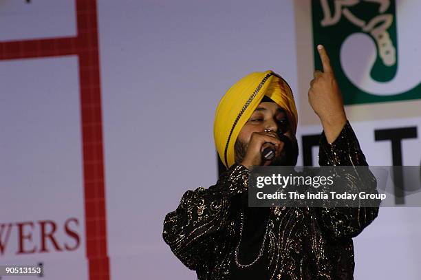 Daler Mehndi, Punjabi pop-singer performing in New Delhi, India