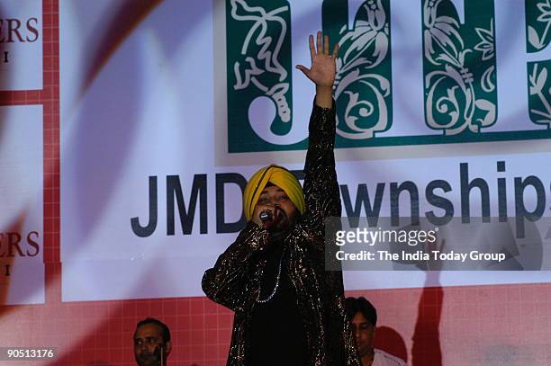 Daler Mehndi, Punjabi pop-singer performing in New Delhi, India