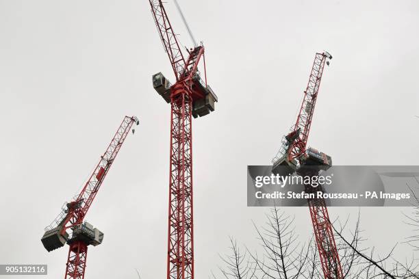 Carillion cranes in central London, as the Government said all Carillion staff should still come to work and &quot;those already receiving their...