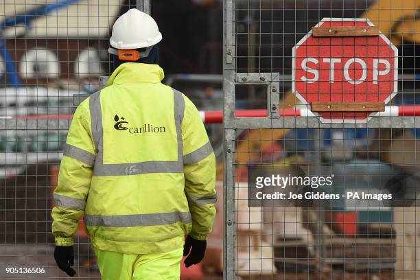 Carillion worker at Midland Metropolitan Hospital in Smethwick where construction work is being carried out by the firm, as the Government said all...