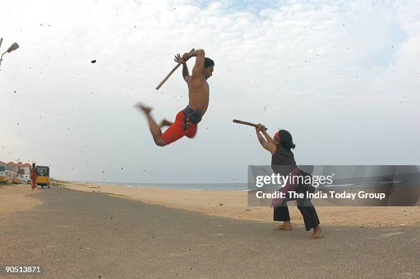 Shaji John, the Expert in Kalaripayattu teaching classes in Chennai, Tamil Nadu, India