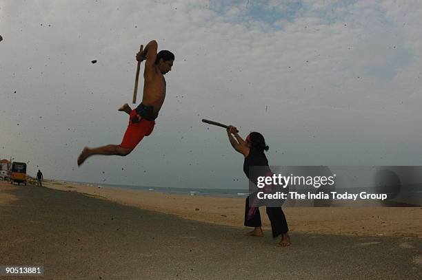 Shaji John, the Expert in Kalaripayattu teaching classes in Chennai, Tamil Nadu, India