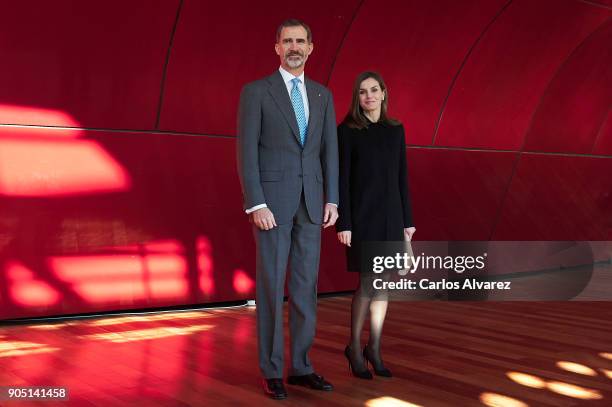 King Felipe of Spain and Queen Letizia of Spain attend Terrorism Victims Foundation Awards at Reina Sofia Museum on January 15, 2018 in Madrid, Spain.