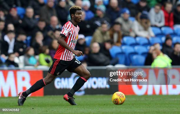 Didier N'Dong of Sunderland during the Sky Bet Championship match between Cardiff City and Sunderland at Cardiff City Stadium on January 13, 2018 in...