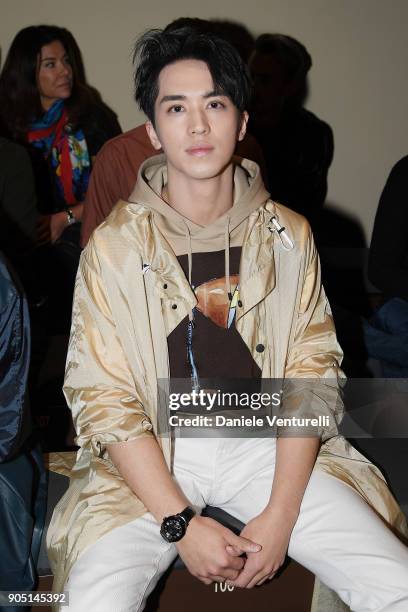 Xu Weizhou attends the Fendi show during Milan Men's Fashion Week Fall/Winter 2018/19 on January 15, 2018 in Milan, Italy.