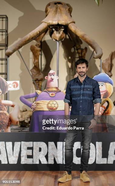Actor Hugo Silva attends 'Cavernicola' photocall at Ciencias Naturales National Museum on January 15, 2018 in Madrid, Spain.
