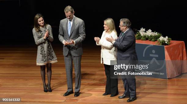 King Felipe of Spain and Queen Letizia of Spain attend Terrorism Victims Foundation Awards at Reina Sofia Museum on January 15, 2018 in Madrid, Spain.