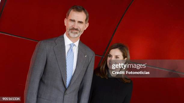 King Felipe of Spain and Queen Letizia of Spain attend Terrorism Victims Foundation Awards at Reina Sofia Museum on January 15, 2018 in Madrid, Spain.