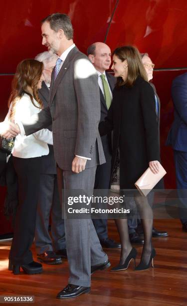 King Felipe of Spain and Queen Letizia of Spain attend Terrorism Victims Foundation Awards at Reina Sofia Museum on January 15, 2018 in Madrid, Spain.