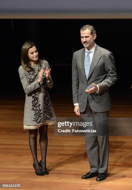 King Felipe of Spain and Queen Letizia of Spain attend Terrorism Victims Foundation Awards at Reina Sofia Museum on January 15, 2018 in Madrid, Spain.