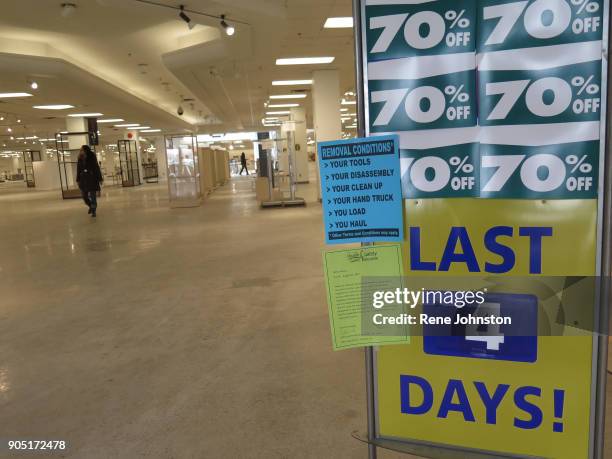 Sears Closing Final . Signs and empty Sears Canada. The Sears at Erin Mills Town Centre close out sales. It is one of the last 32 Sears stores that...