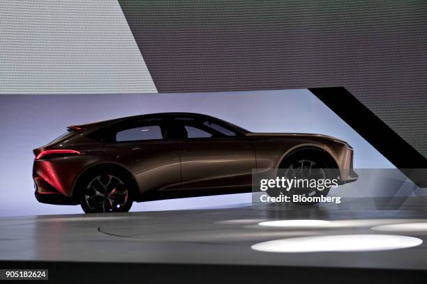 The Toyota Motor Corp. Lexus LF-1 Limitless crossover concept vehicle is unveiled during the 2018 North American International Auto Show in Detroit,...