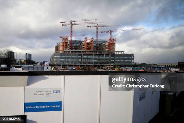 Carillion Company signage is seen outside the Midland Metropolitan Hospital, in Smethwick, which is being built by construction company Carillion on...