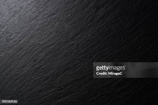 low lighting black slate texture - roca fotografías e imágenes de stock