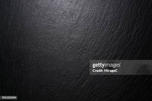 low lighting black slate texture - schieferplatten stock-fotos und bilder